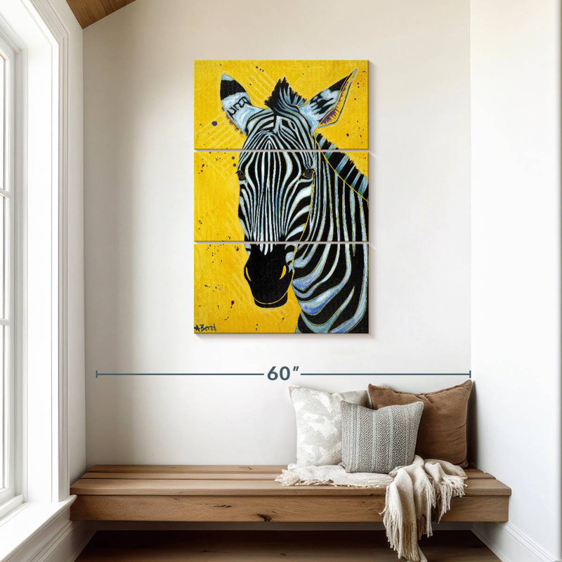 Brampt Yellow Zebra Multi, 45" H x 28" W