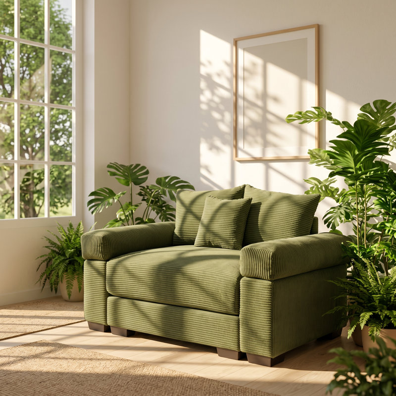 Cloud 54.3" W x 33.8" D x 34.2" H Corduroy Modular Sectional Couch