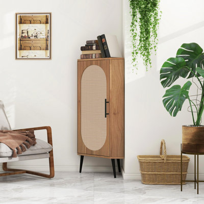 Armoire d'angle, porte en rotin, tables d'angle autoportantes pour petits espaces, support d'angle pour salon, cuisine, salle de bain, chambre à coucher