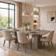 Table de salle à manger rectangulaire 71 "pour 6 à 8 personnes - table de cuisine moderne en bois avec pieds robustes et robustes, mobilier de salle à manger résistant aux égratignures, table grise Only)-2039059892