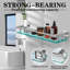 20-Inch Tempered Glass Bathroom Shelf - Wall Mounted, Brushed Nickel Finish, With Rail