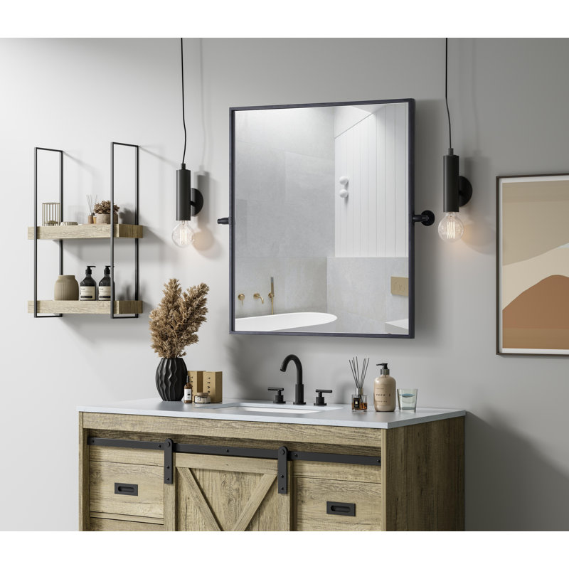 Miroir Amoura, Noir, 36 po x 24 po
