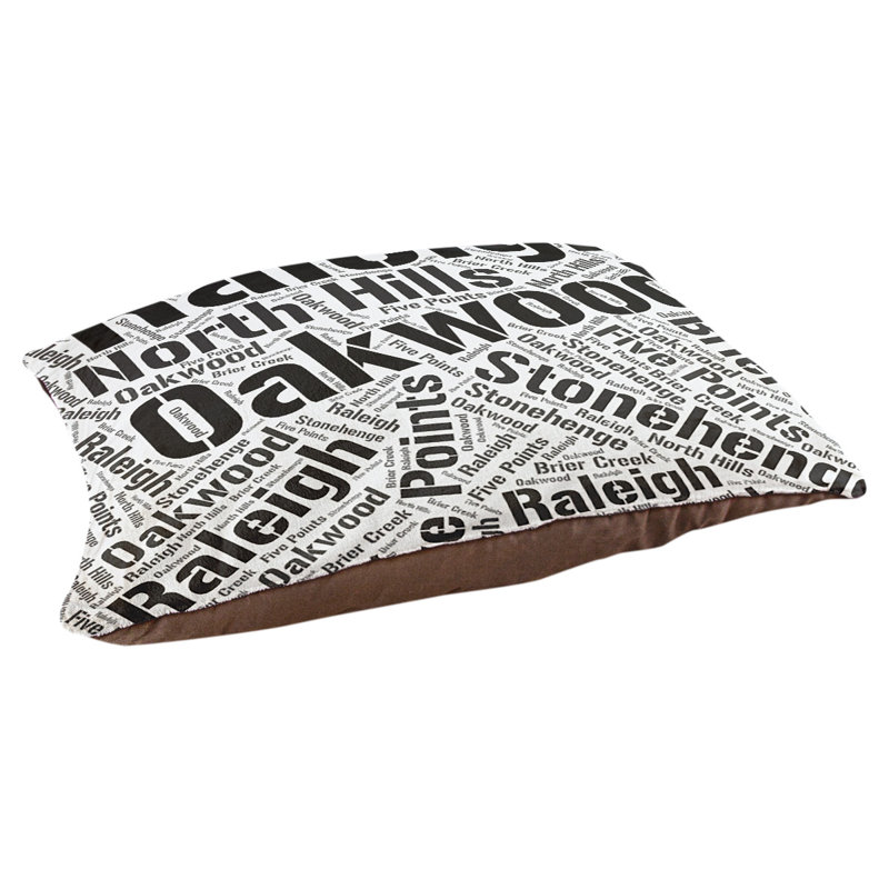 Coussin de chien « districts », Très grand (H 17 po x l 50 po x P 40 po), Noir, Raleigh