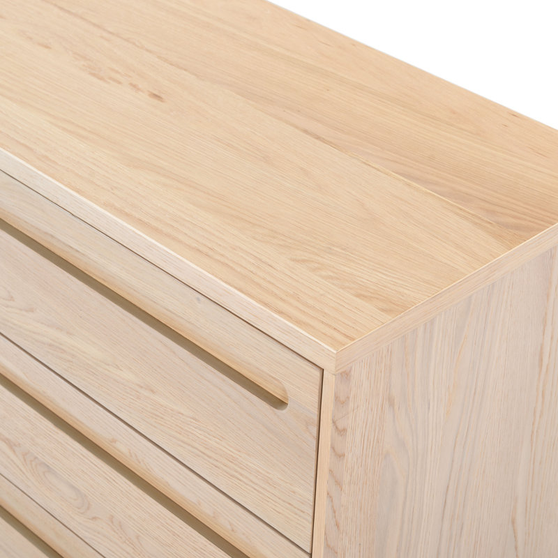 Tobiette 6 Drawer Wood Dresser, Oak