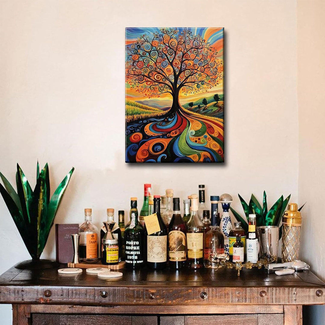 Abstract Tree Of Life Canvas Wall Art Colorful Graffiti Tree Decor Painting Pictures Modern Landscape Trees Posters Prints For Living Room Bathroom Be