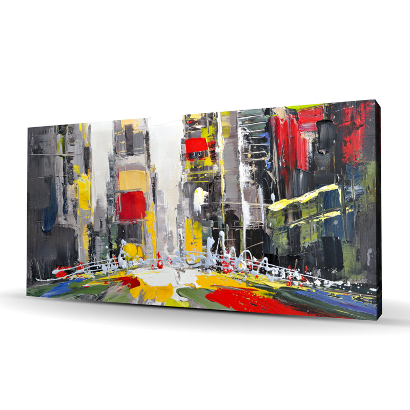 Paysage urbain abstrait texturé - décor de toile de salon