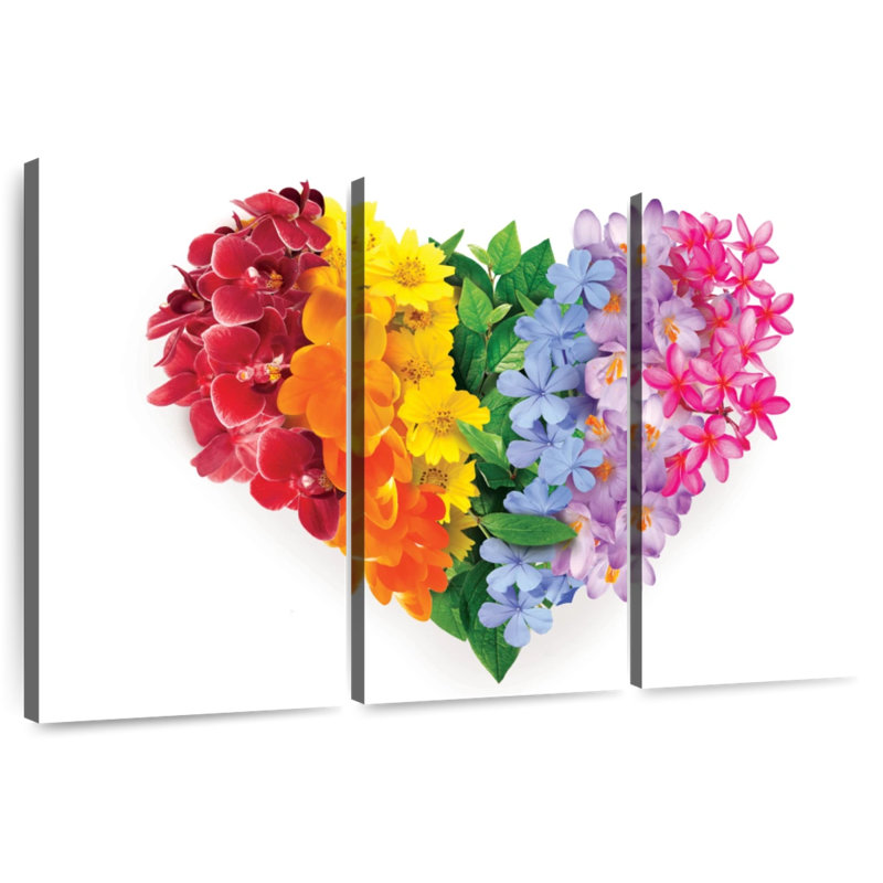 Hardie cœur floral arc-en-ciel, H 20 po x l 33 po