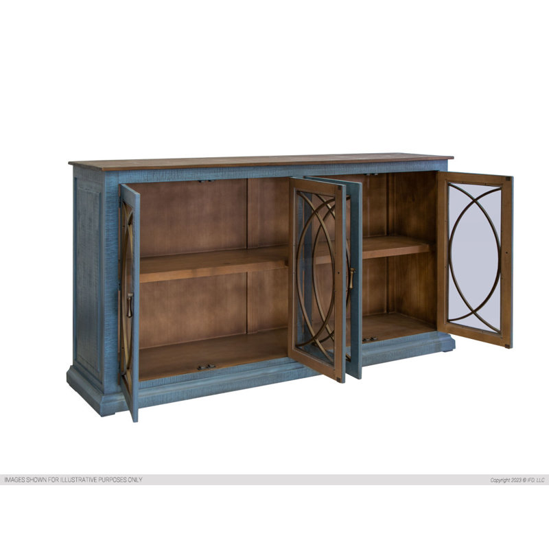 Console 4 portes Giovo bleu, console