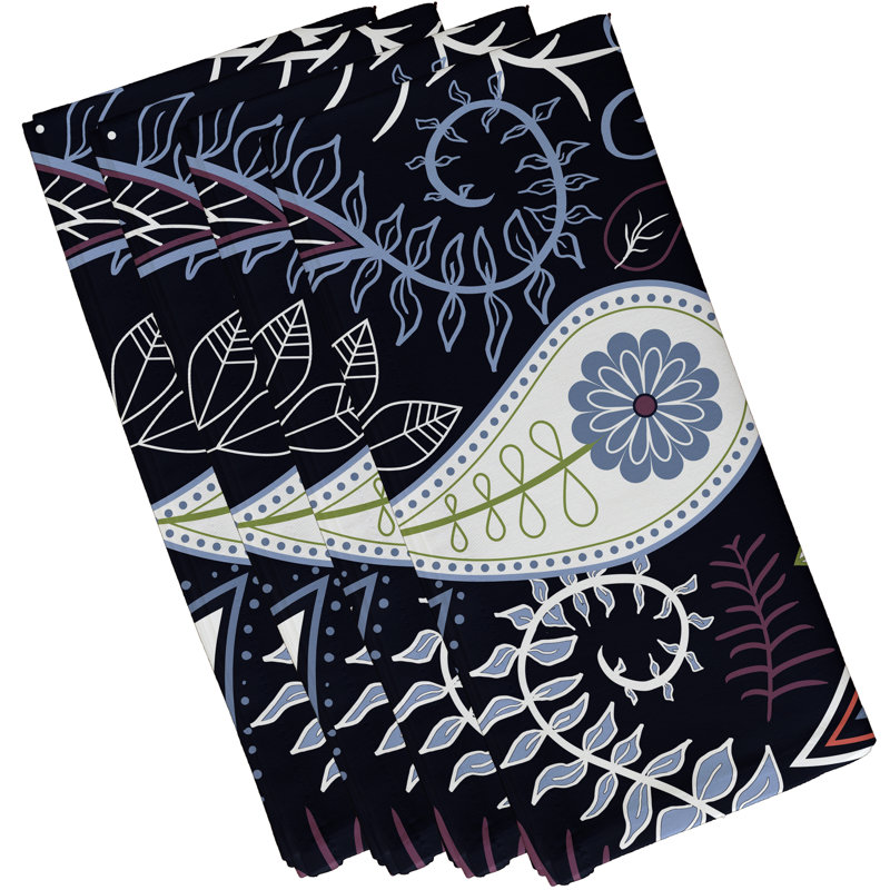 Ensemble de serviettes 4 pièces Carbajal, L 18 po x L 18 po, Bleu marine