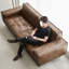 Canapé modulaire brun en similicuir-598041762-598041761