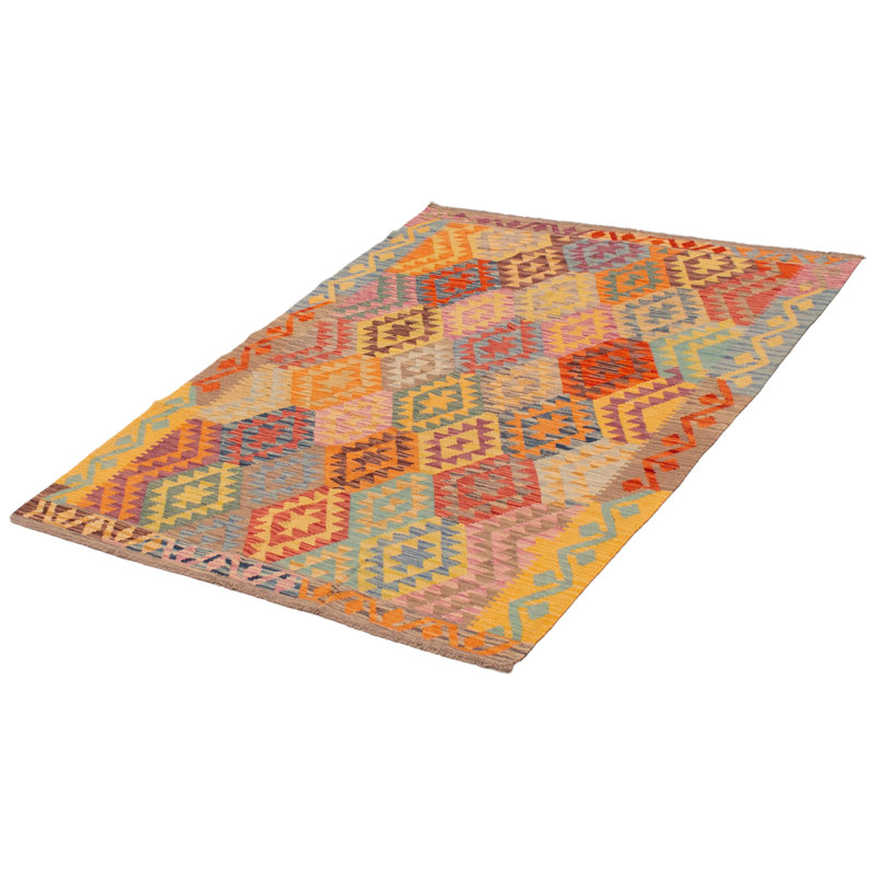 Tapis unique en orange 5 pi 1 po x 6 pi 7 po