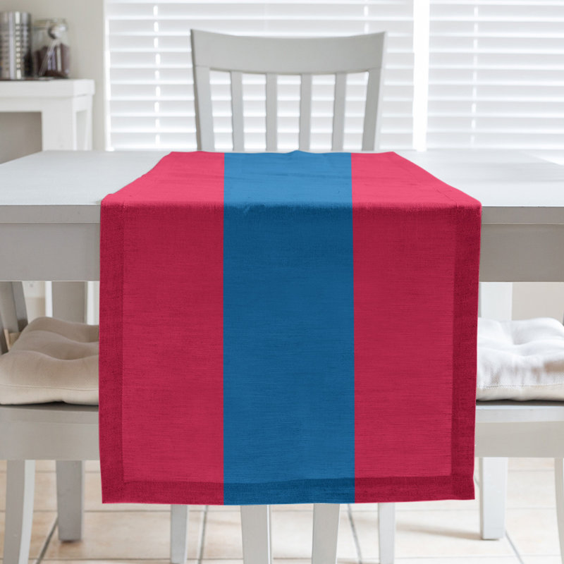 Chemin de table basket Philadelphia, L 72 po x l 16 po, Rouge / bleu / rouge, Polyester sergé