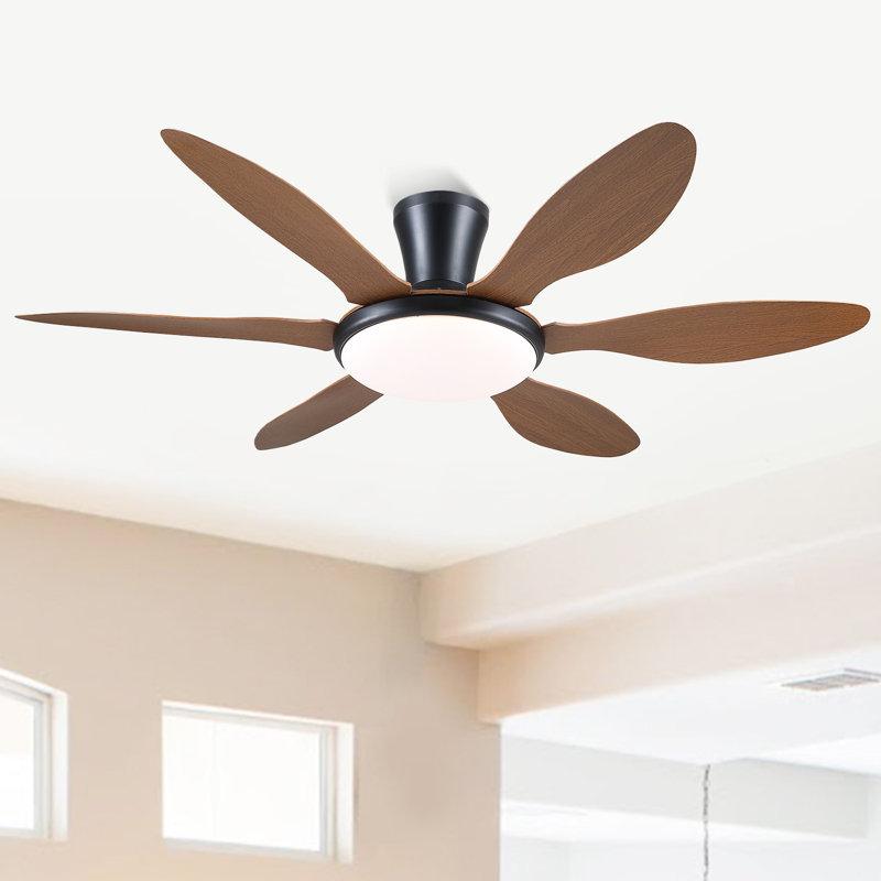 Ventilateur de plafond encastré et télécommande 51 po Cliffes, Brun