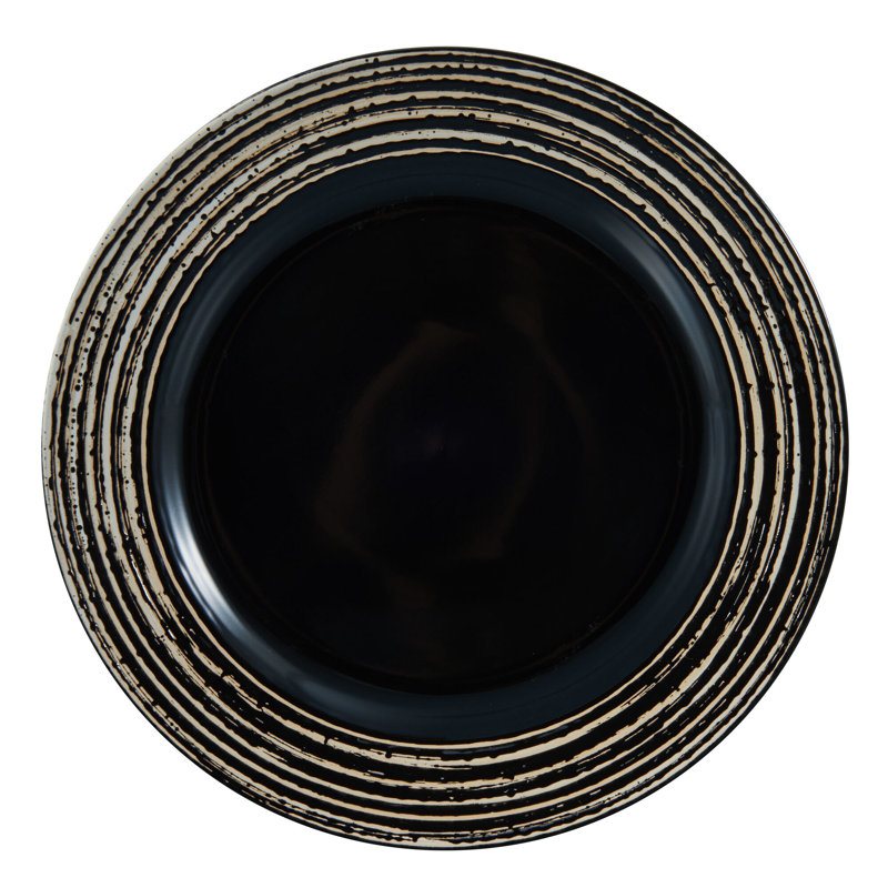 Bryson Black and White Ceramic 16-Piece Dinnerware Set, Service for 4