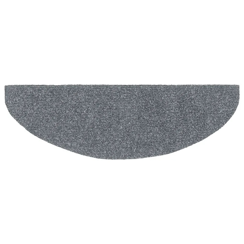 Ocracoke Non-Slip Grey Stair Tread, Semi-Circle 21cm x 65cm