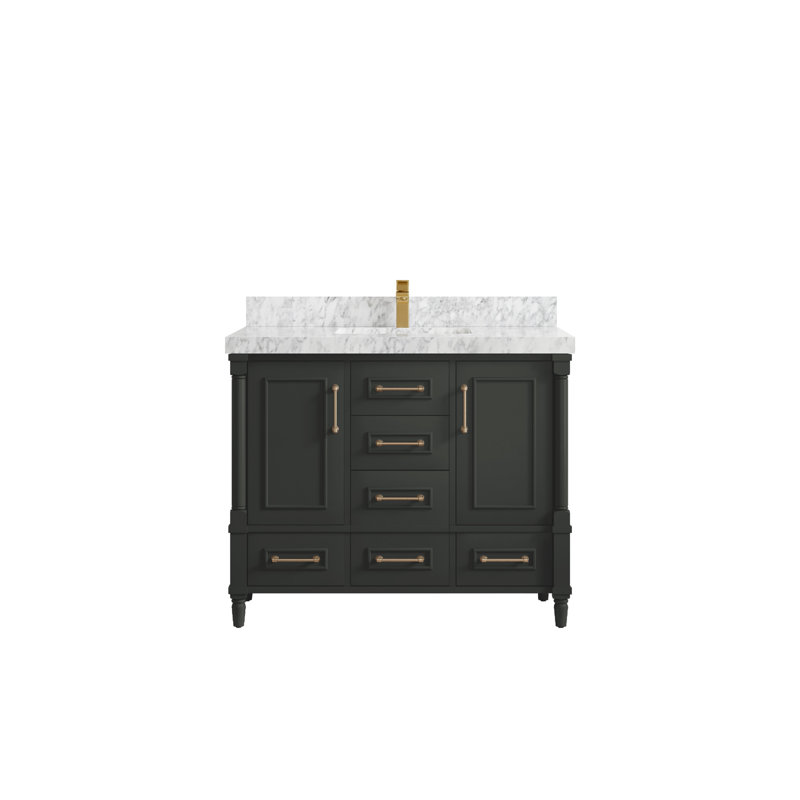 Meuble-lavabo simple avec plateau en marbre Aberdeen