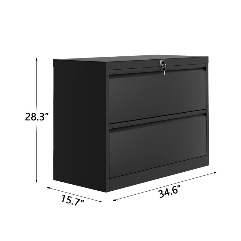 88cm Wide 2 -Drawer Steel File Cabinet