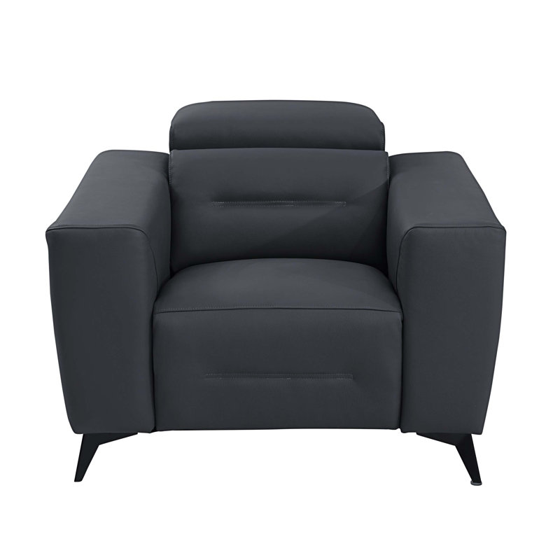 Fauteuil inclinable électrique Eckero, Cuir gris foncé