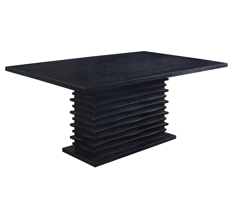 Damian Rectangle Pedestal Dining Table Black