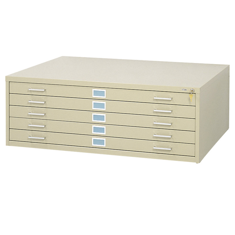 Five-Drawer Flat File Filing Cabinet, Tropic Sand