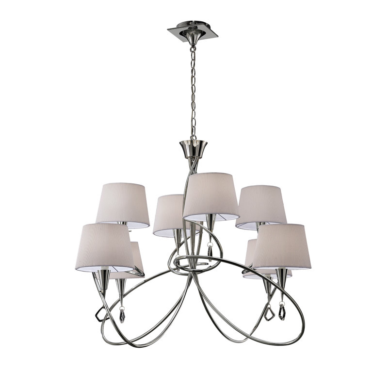 Eurich 8 - Light Shaded Chandelier, Polished Chrome