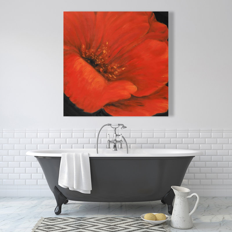 Toile fleur rouge - Décoration de salon pour l'élégance florale