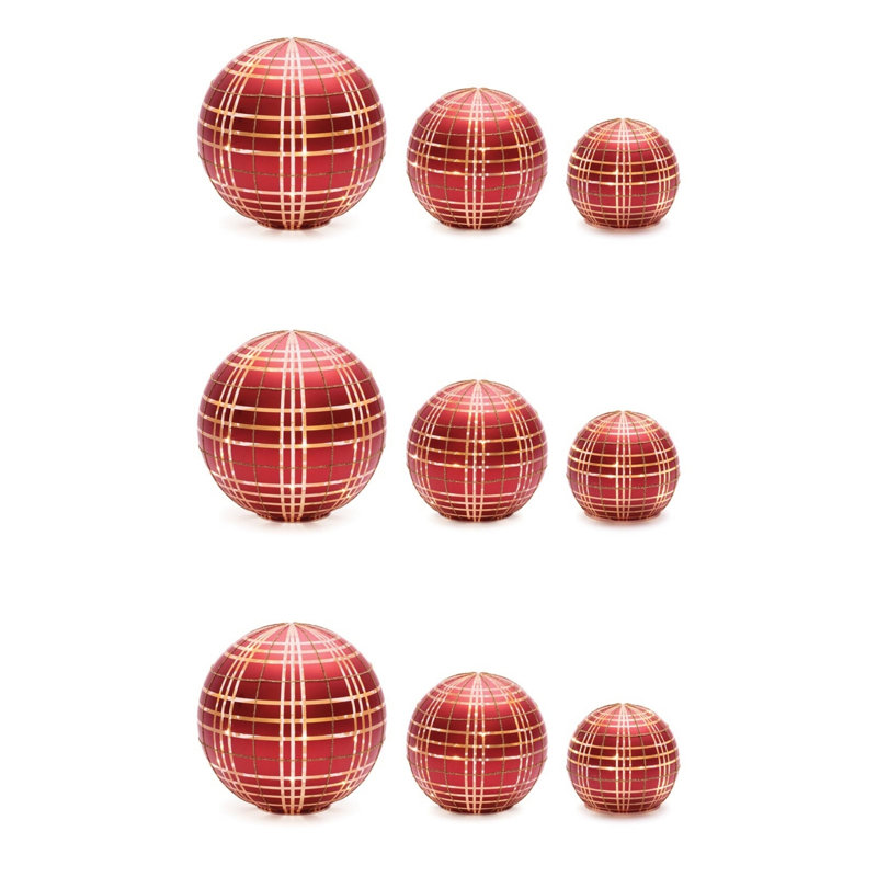 Globe à DEL en tissu écossais givré (ensemble de 2)