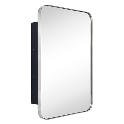 Haslem Recessed Framed Medicine Cabinet with Mirror and Adjustable Shelves