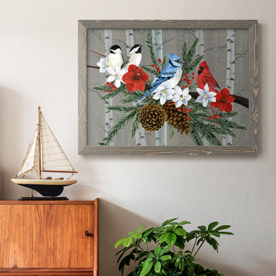 Birch Birds Collection, peinture sur toile encadrée