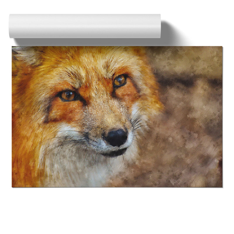 Red Fox Painting - Frameless Print, 42cm H x 59cm W x 0.1cm D