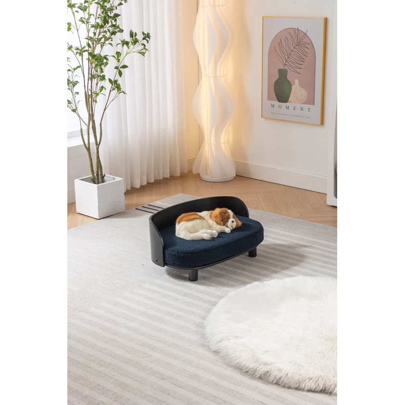 Lit pour chien surélevé de style scandinave, Bleu foncé