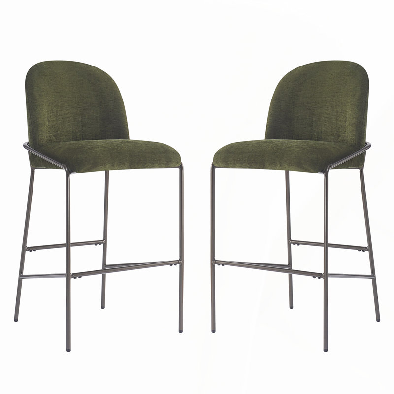 Ensemble de 2 tabourets de bar Galen, Vert olive