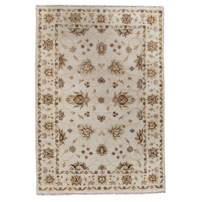 Tapis rectangulaire en laine noué à la main