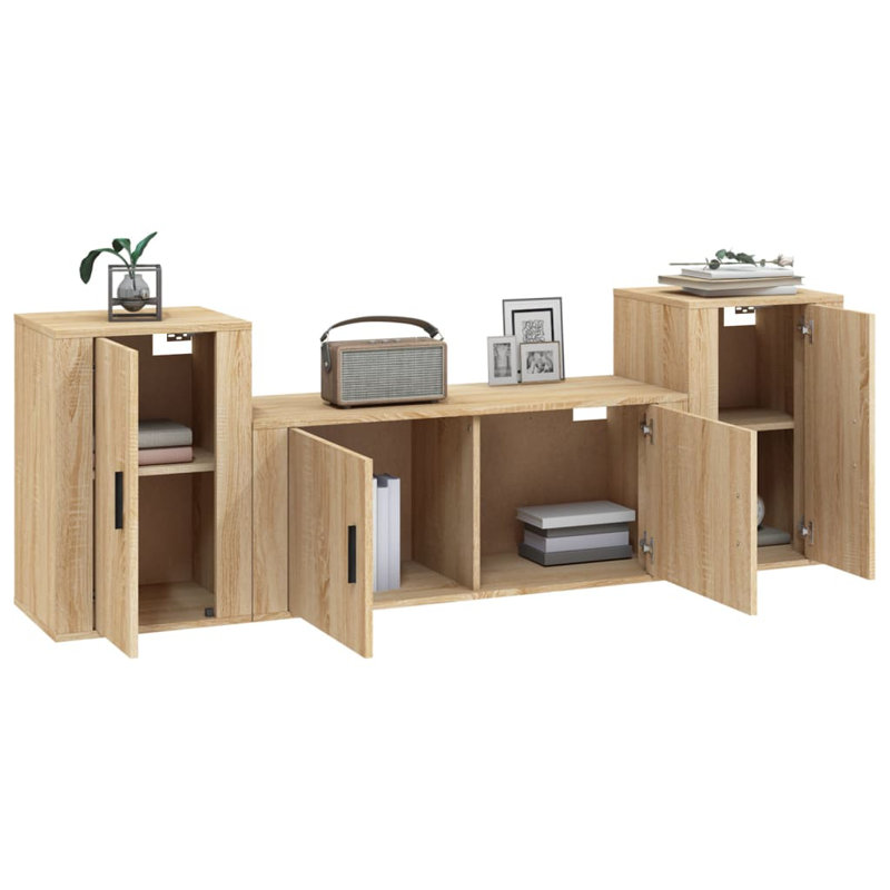 Avalene TV Stand, 15.8"H x 39.4"L x 13.6"W, Sonoma Oak
