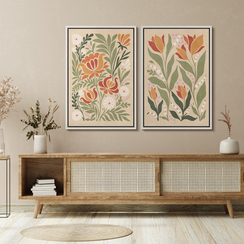" Grunge Yellow Industrial Paint Stroke Collage Wall Pictures Modern Art Decor Minimal Bedroom " 2 - Pieces on Canvas
