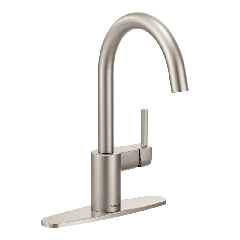 Robinet de cuisine monocommande Align, Acier inoxydable résistant aux taches