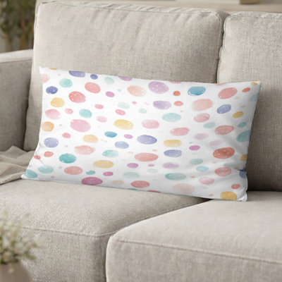 Coussin décoratif Boho - Coussin imprimé pois roses