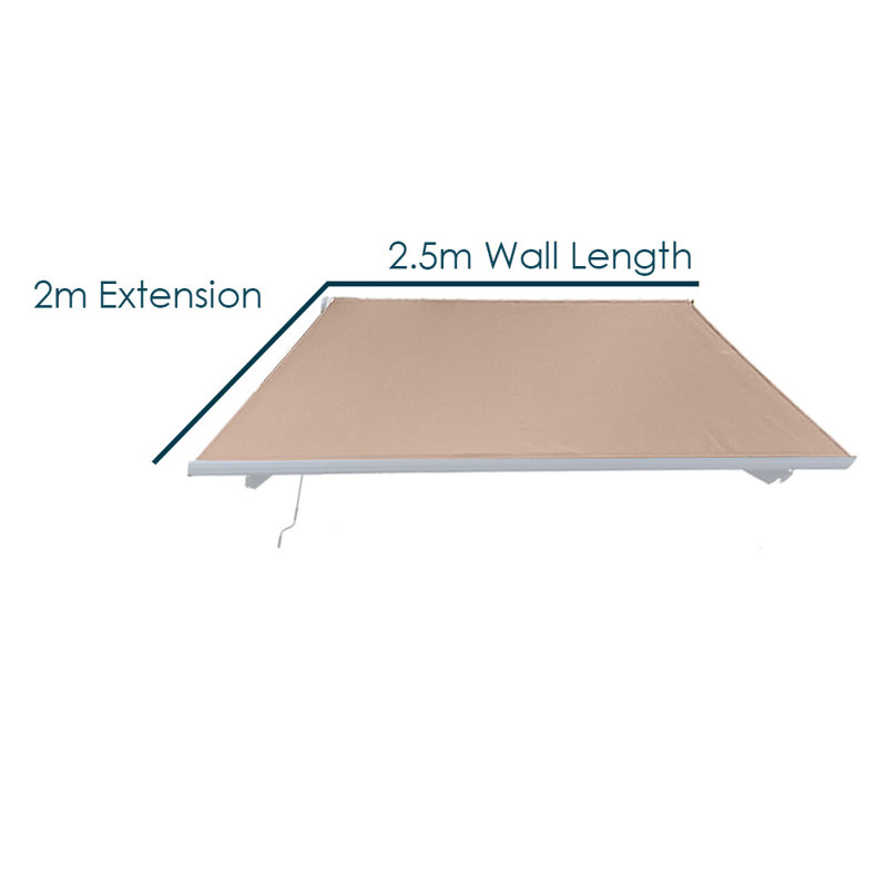 Dakota Fields 3x2.5m Retractable Patio Awning, 20cm H x 250cm W x 200cm D