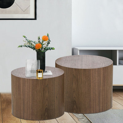 Ensemble de 2 tables d'appoint, tables basses, tables de bout et repose-pieds
