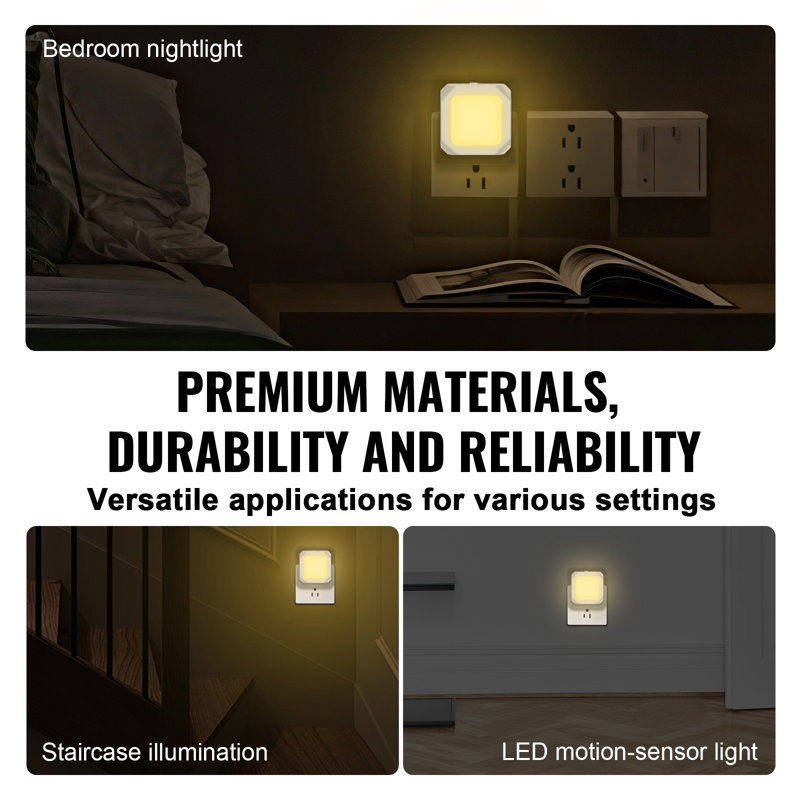 White Polycarbonate LED Night Light with Mobile Control, 2-Pack