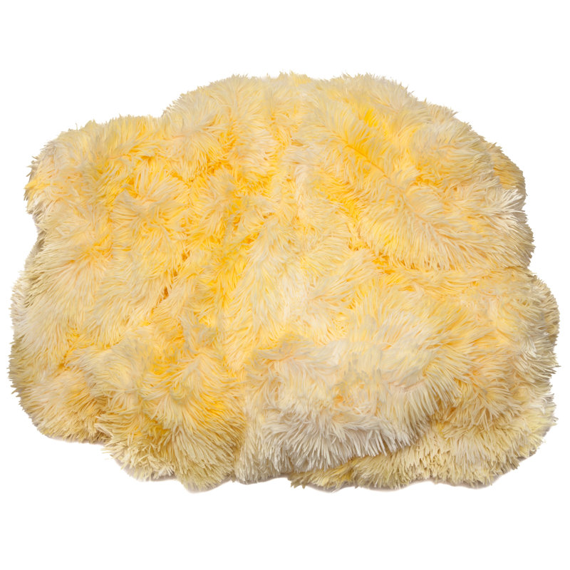 Couverture en fausse fourrure , L 50 po x L 65 po, Jaune
