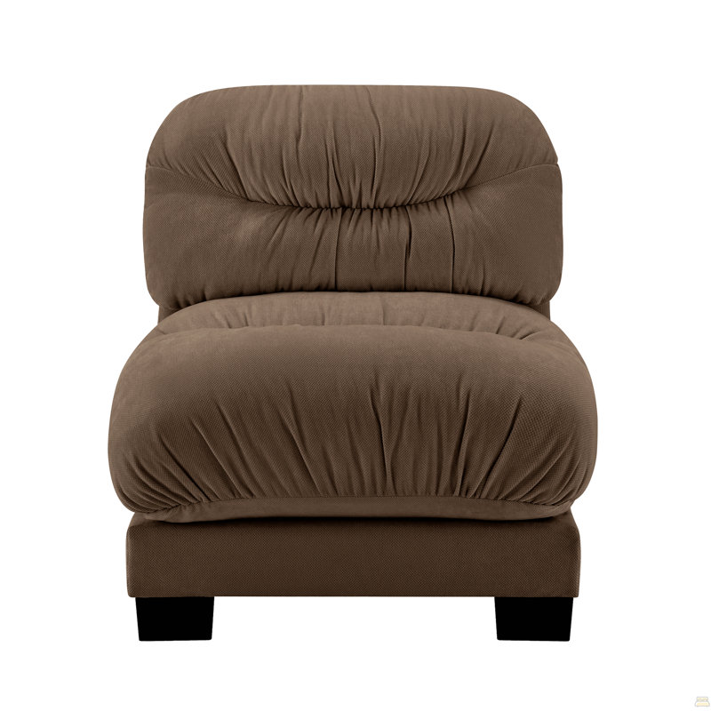 Flora Armless Sofa Chenille- Brown