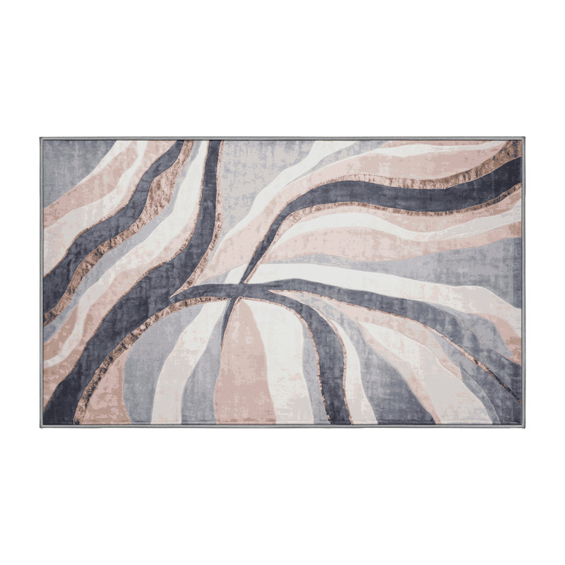 Tapis gris lavable à la machine, Rectangle 2 pi x 3 pi