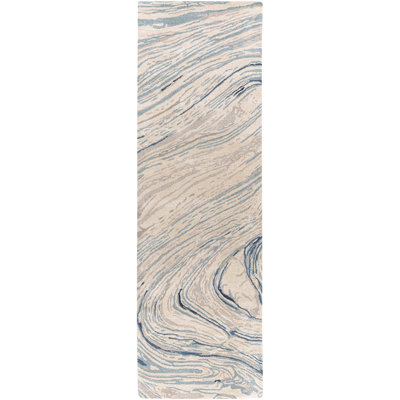 Elaenor Abstract Hand-Tufted Blue/Beige Area Rug