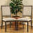 Tadrian Rustic Oak And Beige Fabric Side Chair Set Of 2 With Padded Back And Seat