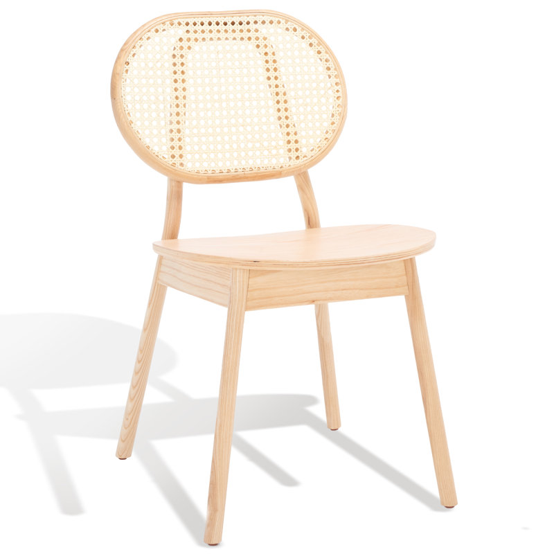 18.3'' H Leather Upholstered Ash Armchair, Natural