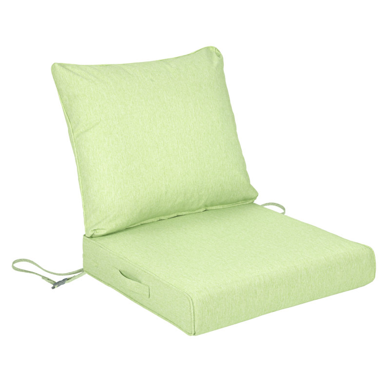 Outdoor Water-resistant Deep Seat Cushion Set, Green, 25" W x 25" D