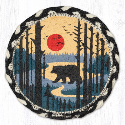 Grand sous-verre EarthRugs LC-430 Bear Scene 7 po x 7 po