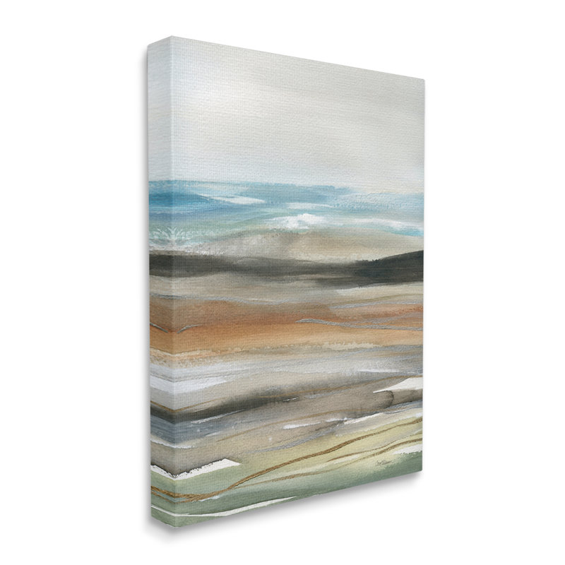 Peinture abstraite de paysage sur toile, H 48 po x l 36 po x P 1,5 po