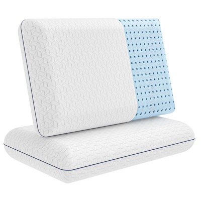 Aphrodite 2-Pack Standard Size Cooling Gel Memory Foam Pillows, Medium Firm